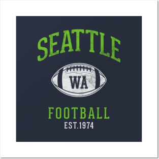 Distressed Vintage Seattle Seahawks Football Tailgate Gift Posters and Art